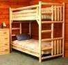 Pine Twin over Twin Log Bunk Beds
